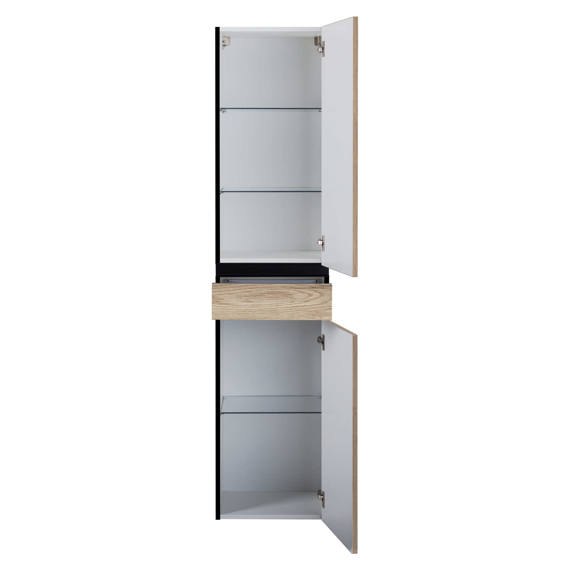 Beistellschrank 'OPTIpremio 2510clarus' braun, schwarz 40 x 178,7 x 35 cm + product picture