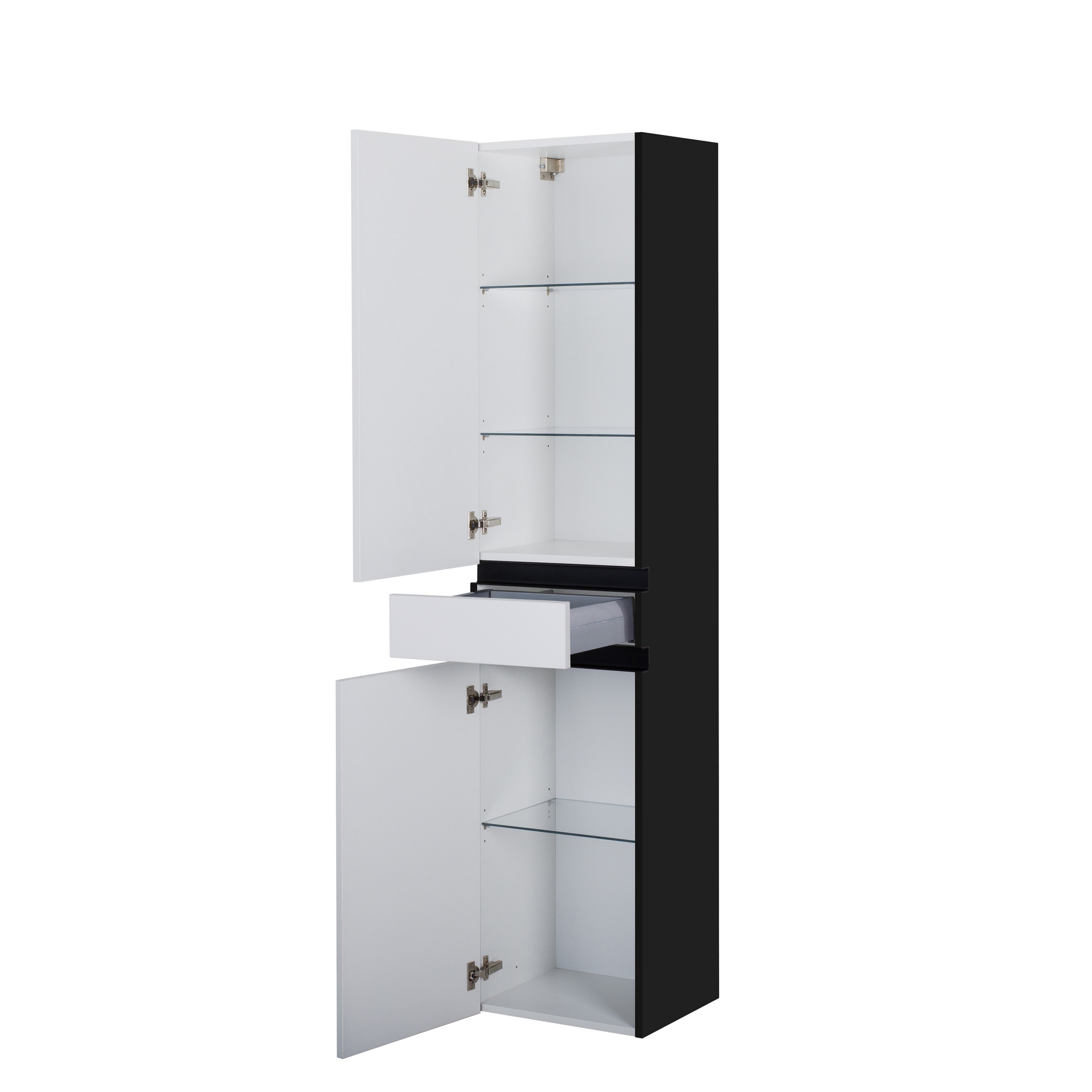 Beistellschrank 'OPTIpremio 2510clarus' weiß, schwarz 40 x 178,7 x 35 cm + product picture