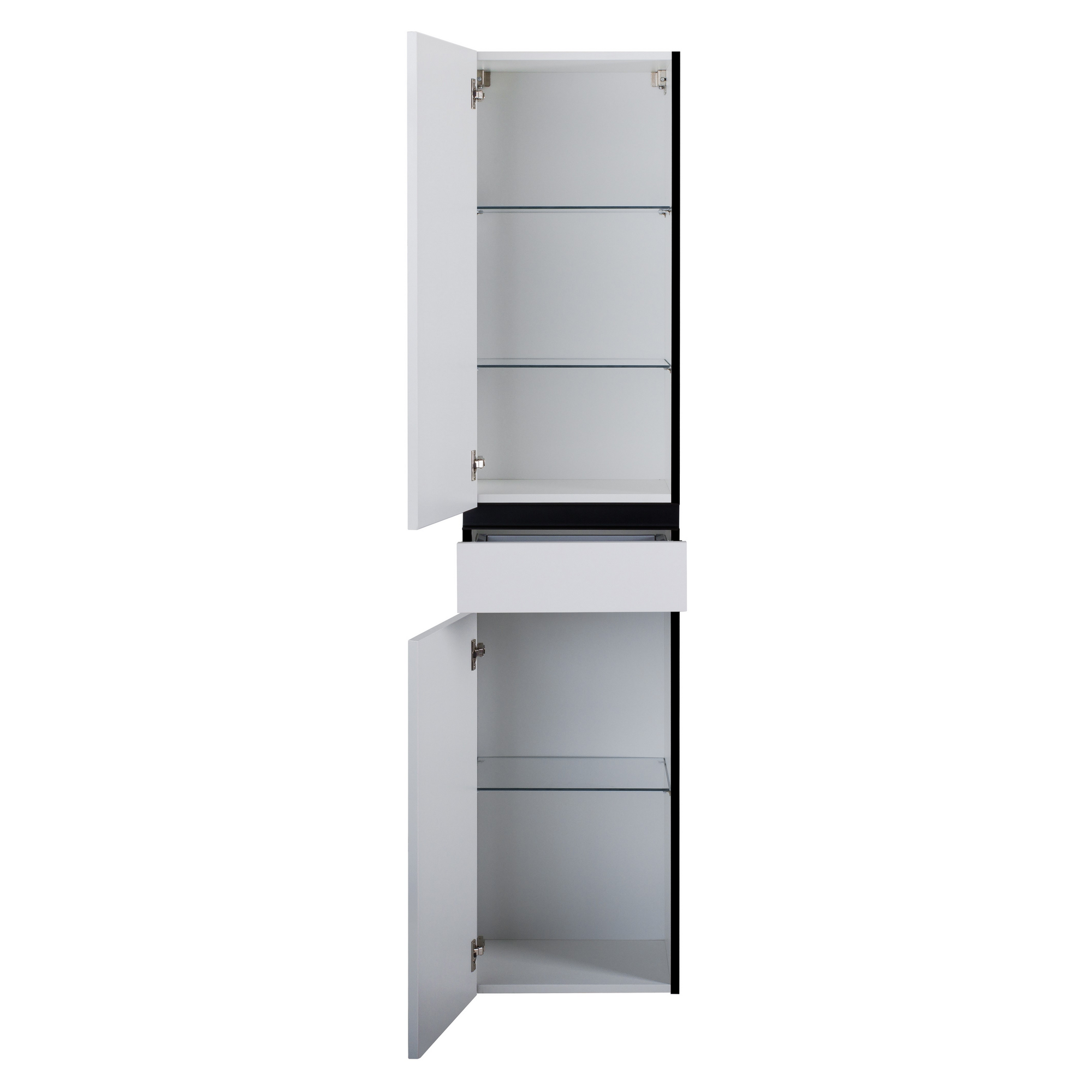 Beistellschrank 'OPTIpremio 2510clarus' weiß, schwarz 40 x 178,7 x 35 cm + product picture