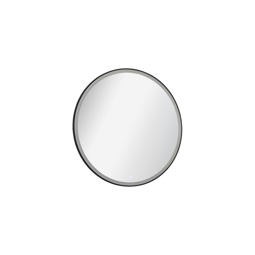 LED-Spiegel 'Oxford' schwarz Ø 60 cm
