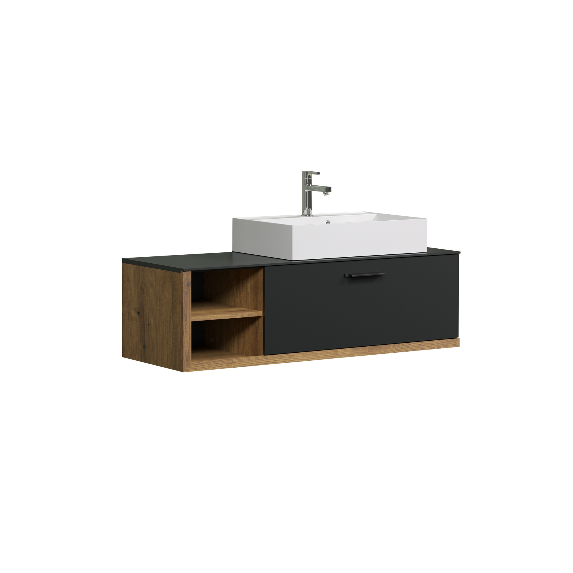 Waschbecken mit Unterschrank 'Synnax' anthrazit 120 x 48 x 45 cm