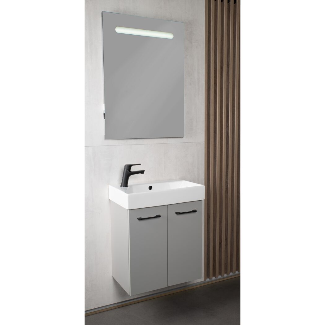 Waschtischunterschrank 'Tao' grau 51 x 55 x 32 cm
