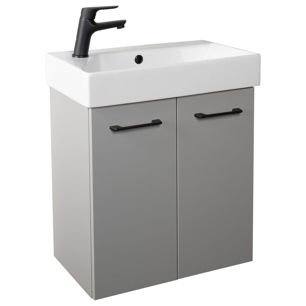 Waschtischunterschrank 'Tao' grau 51 x 55 x 32 cm