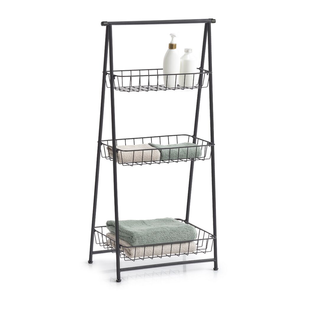 Badregal schwarz 43 x 90 x 3 cm
