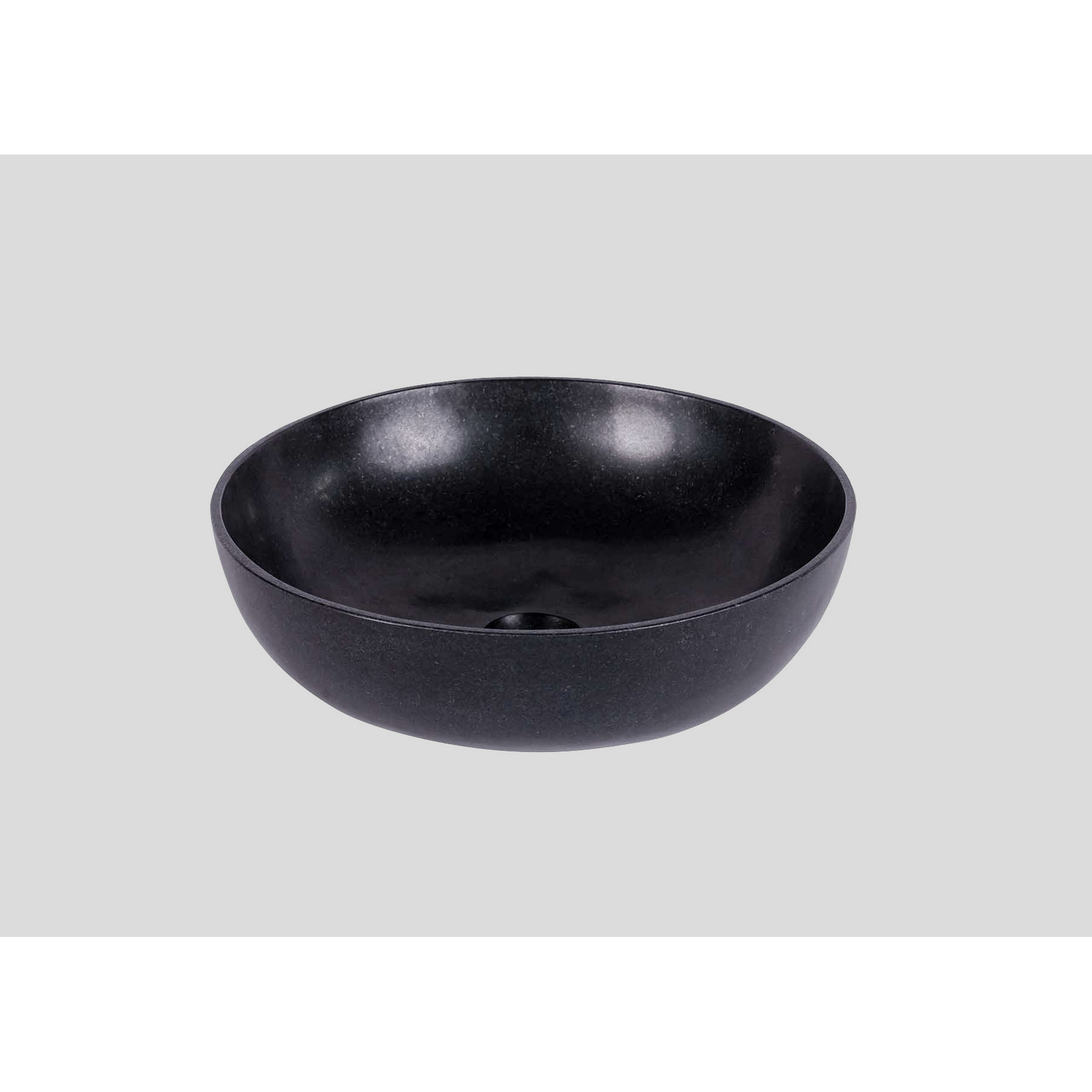 Aufsatzwaschbecken 'Cool Fire' Granit schwarz Ø 38 x 12 cm