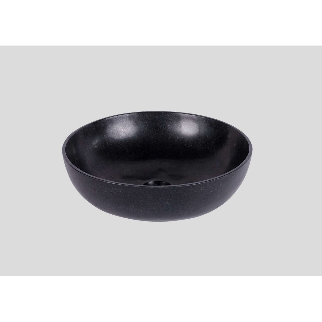 Aufsatzwaschbecken 'Cool Fire' Granit schwarz Ø 38 x 12 cm