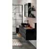 Wandregal-Set 'Cool Fire' schwarz 30 x 2,5 x 16 cm 2-teilig