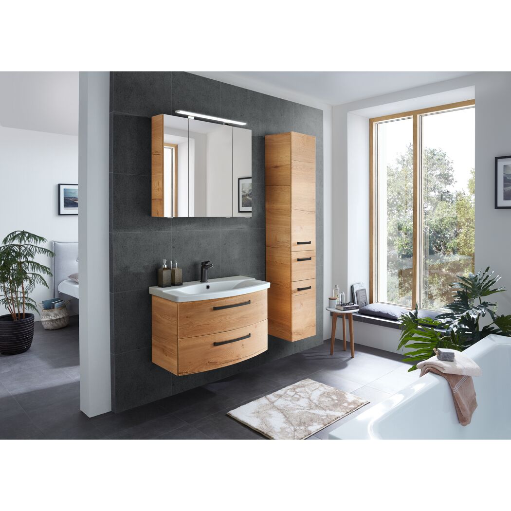 Hochschrank 'Bahamas' braun foliert 30 x 168 x 33 cm