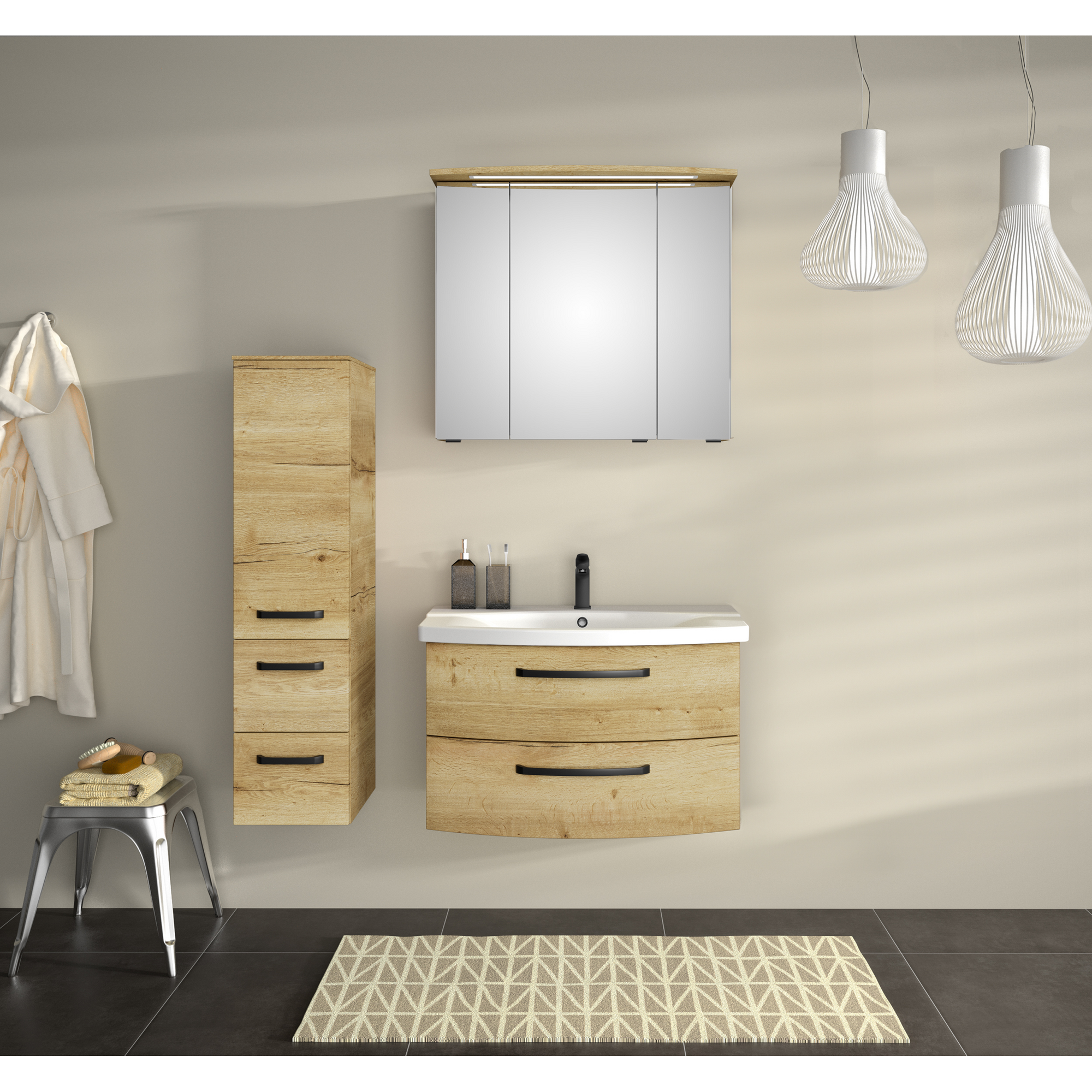 Spiegelschrank 'Bahamas' braun 80 x 70,3 x 17 cm