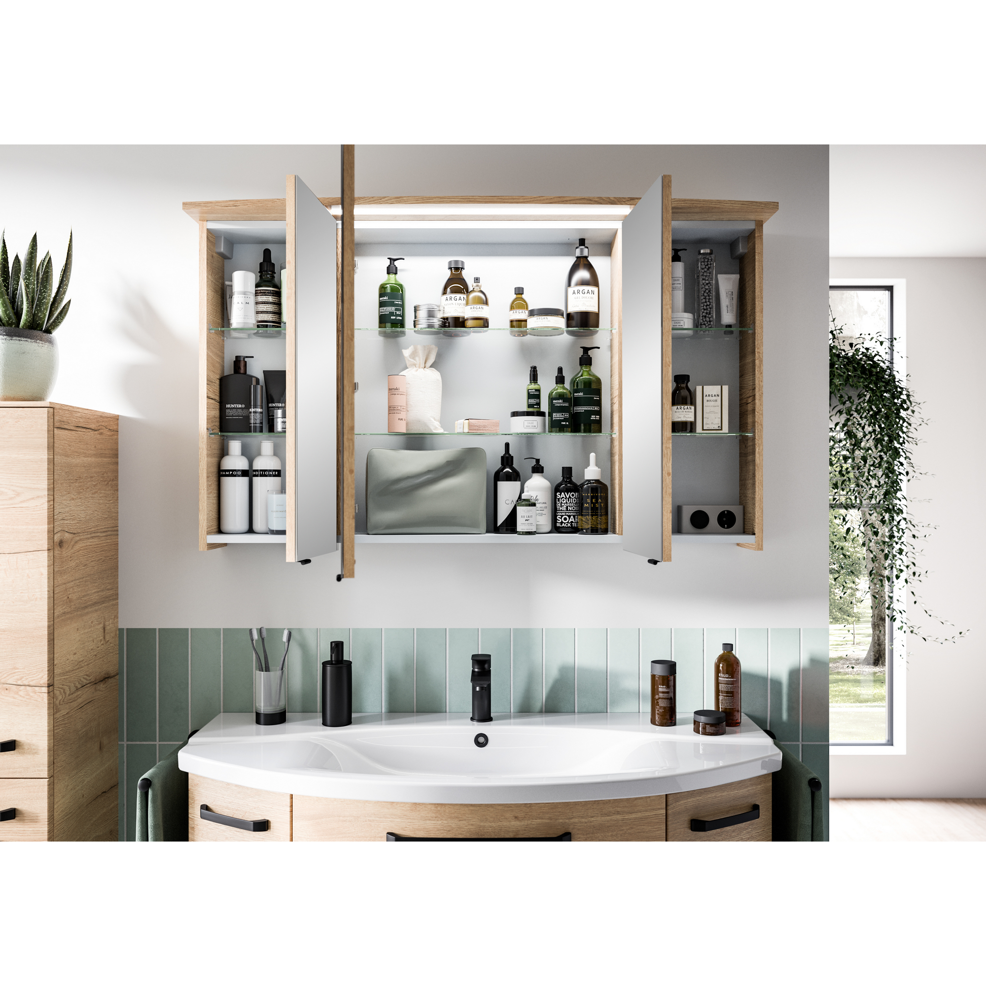 Spiegelschrank 'Bahamas' braun 120 x 70,3 x 17 cm