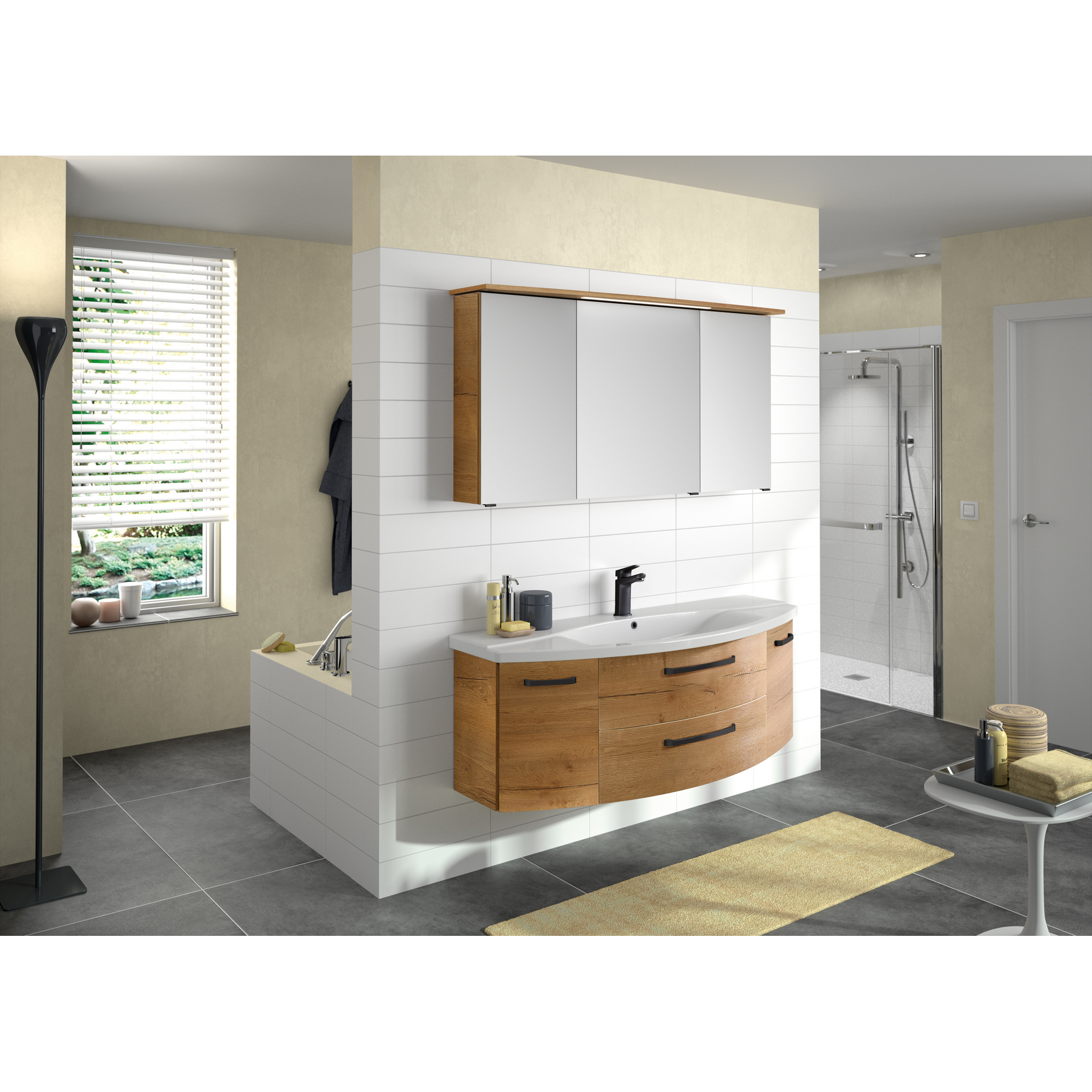Spiegelschrank 'Bahamas' braun 140 x 70,3 x 17 cm