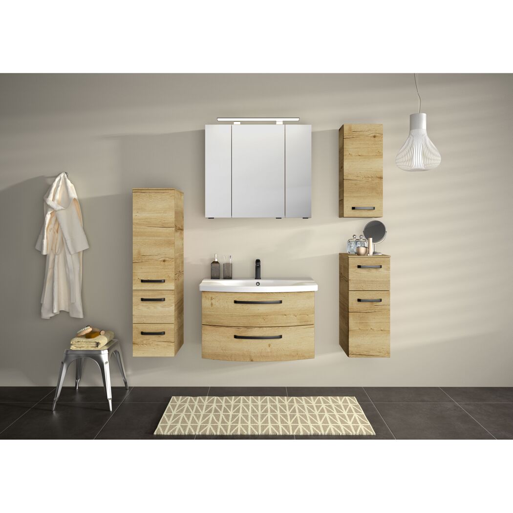 Waschbeckenunterschrank 'Bahamas' braun foliert 80 x 49,2 x 43 cm