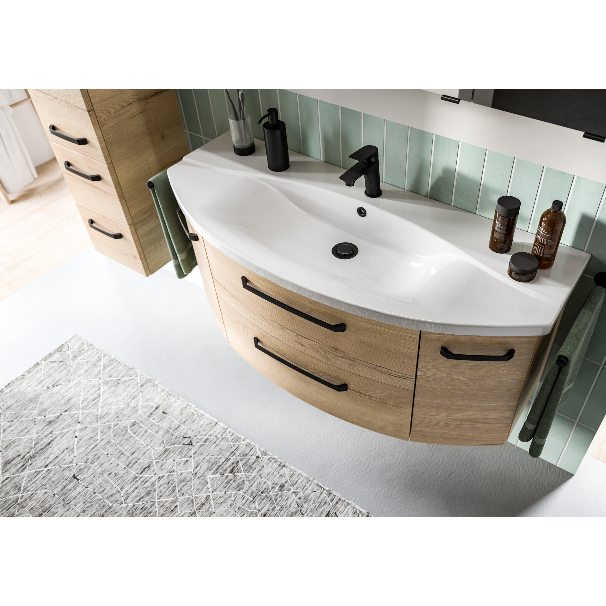 Waschbeckenunterschrank 'Bahamas' braun foliert 116,3 x 49,2 x 46 cm