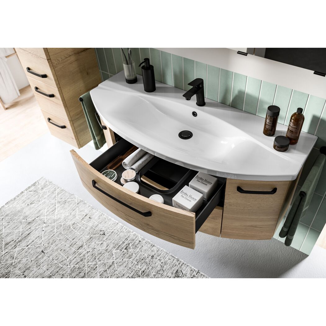 Waschbeckenunterschrank 'Bahamas' braun foliert 116,3 x 49,2 x 46 cm