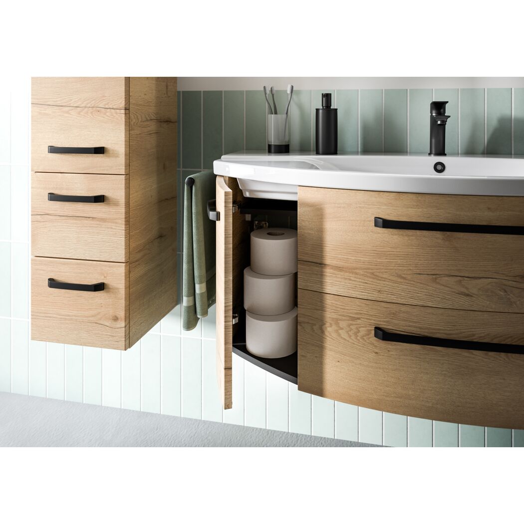 Waschbeckenunterschrank 'Bahamas' braun foliert 116,3 x 49,2 x 46 cm