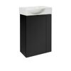 Schwarzer Waschbeckenunterschrank mit Waschbecken