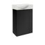 Schwarzer Waschbeckenunterschrank mit Waschbecken