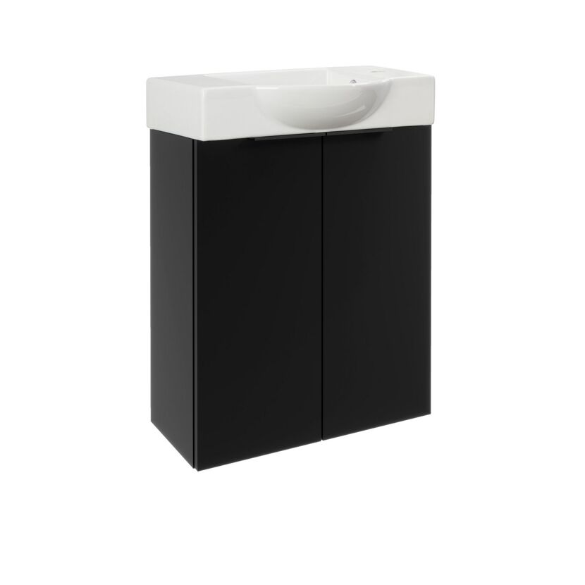 Waschbeckenunterschrank 'SBC' schwarz matt 52 x 60 x 24 cm