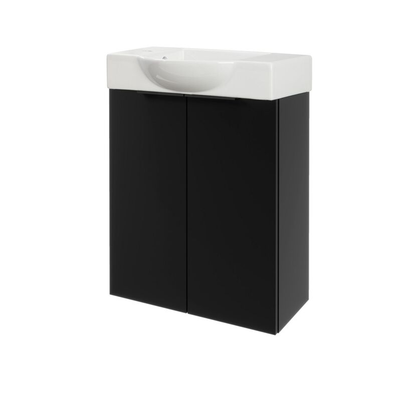 Waschbeckenunterschrank 'SBC' schwarz matt 52 x 60 x 24 cm