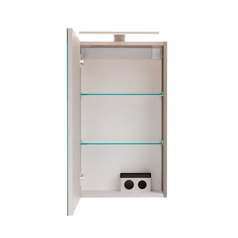 LED-Spiegelschrank 'SBC' grau 40 x 68 x 15,3 cm links