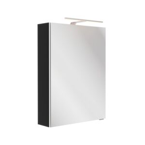 LED-Spiegelschrank 'SBC' schwarz matt 50 x 68 x 15,3 cm links