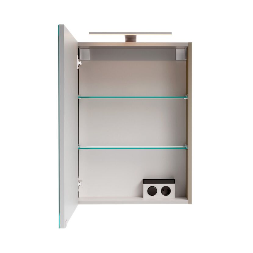 LED-Spiegelschrank 'SBC' grau 50 x 68 x 15,3 cm links