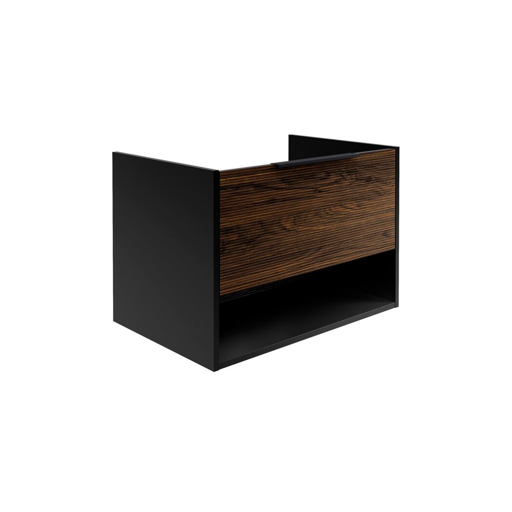 Waschbecken mit Unterschrank 'B.Paris' schwarz matt 70,5 x 49,8 x 46,5 cm