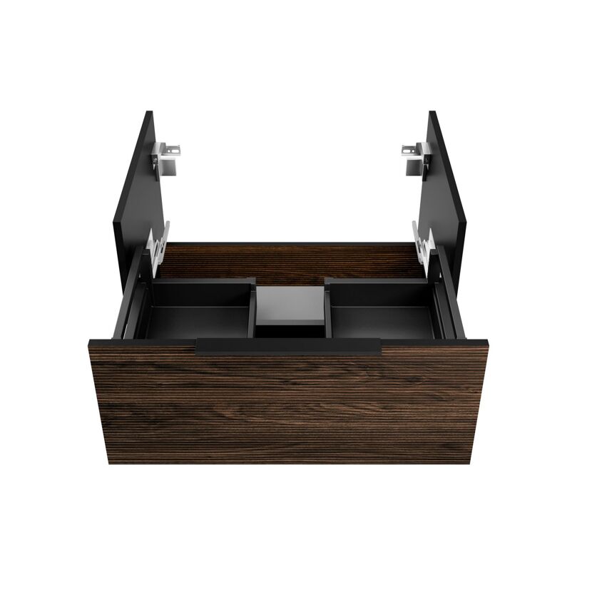 Waschbecken mit Unterschrank 'B.Paris' schwarz matt 70,5 x 49,8 x 46,5 cm