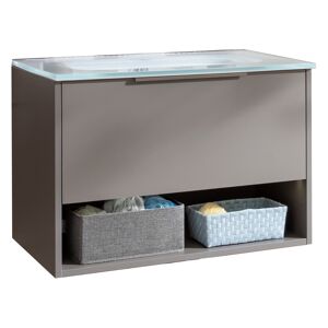 Waschbecken mit Unterschrank 'B.Paris' grau matt 70,5 x 49,8 x 46,5 cm