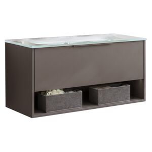 Waschbecken mit Unterschrank 'B.Paris' grau matt 90,5 x 49,8 x 46,5 cm