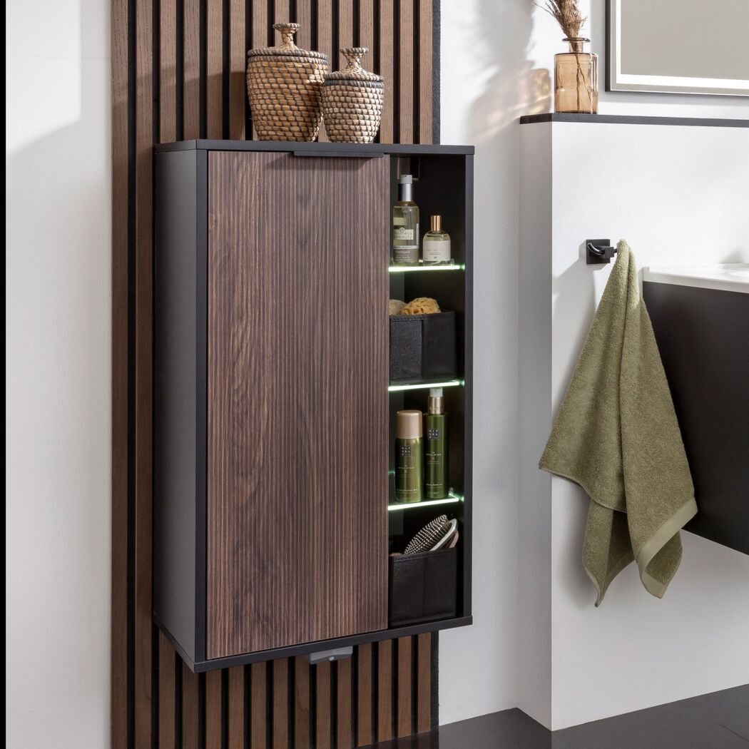 Midischrank 'B.Paris' schwarz matt 47 x 84,2 x 32 cm