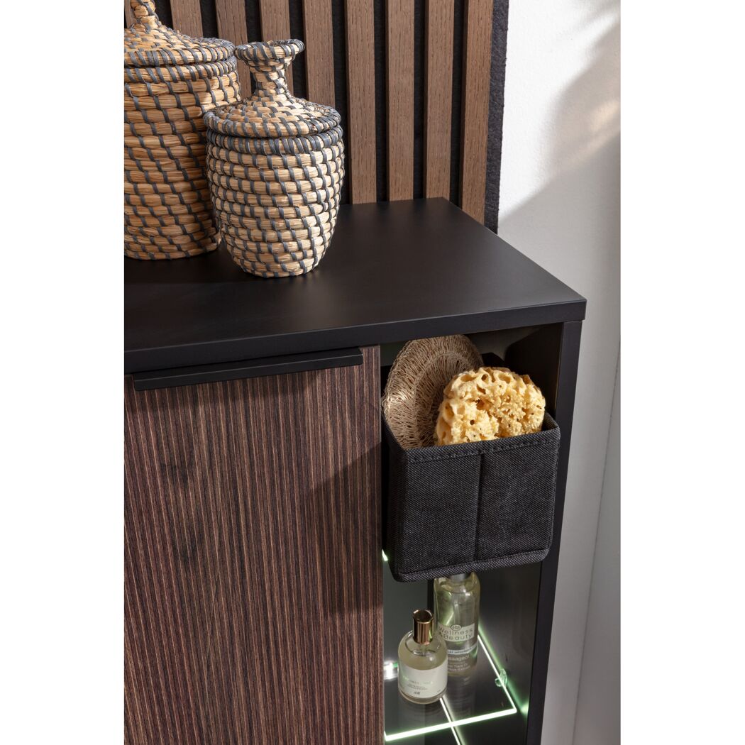 Midischrank 'B.Paris' schwarz matt 47 x 84,2 x 32 cm