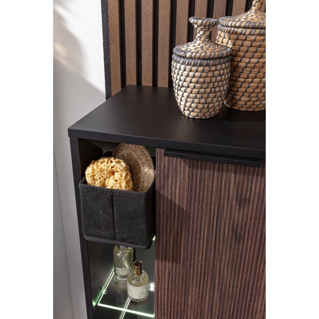 Midischrank 'B.Paris' schwarz matt 47 x 84,2 x 32 cm