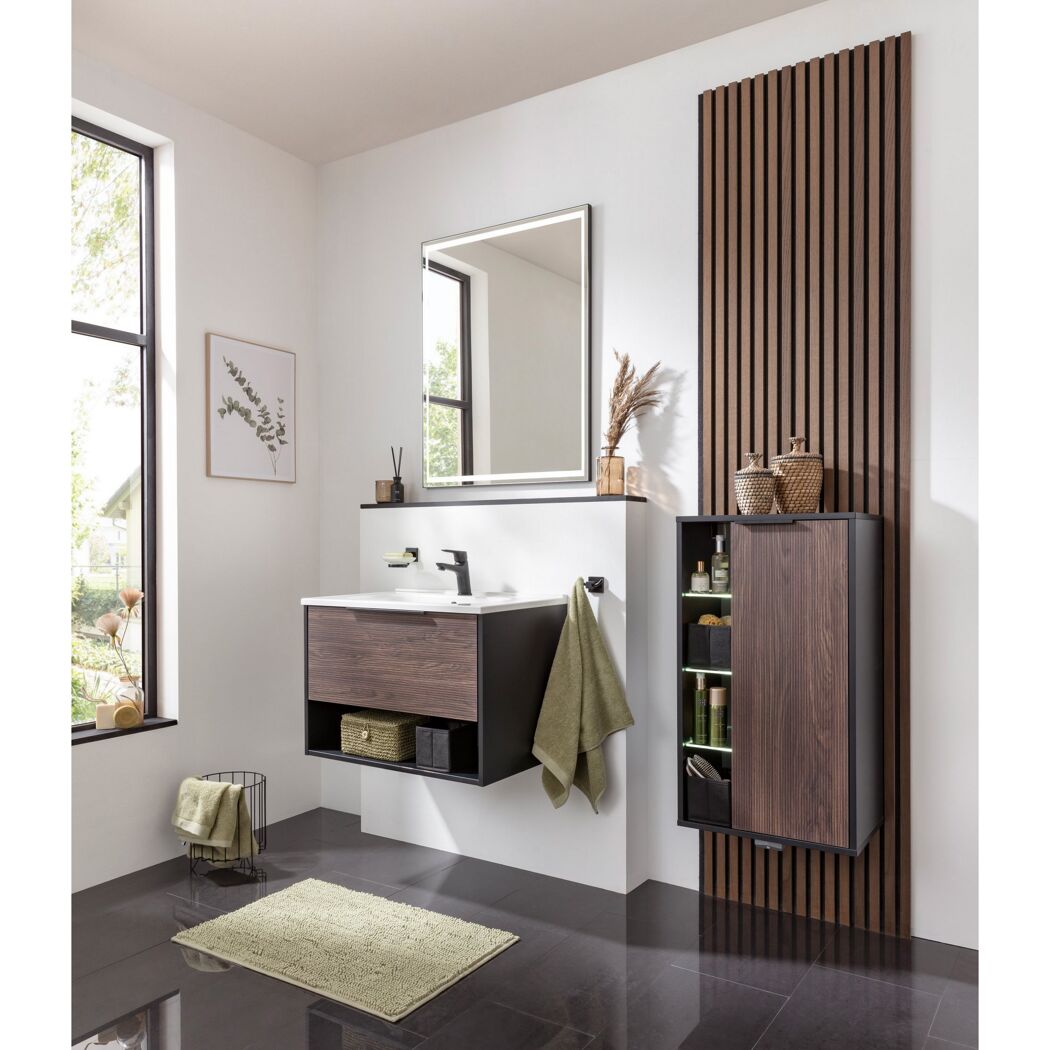 Midischrank 'B.Paris' schwarz matt 47 x 84,2 x 32 cm
