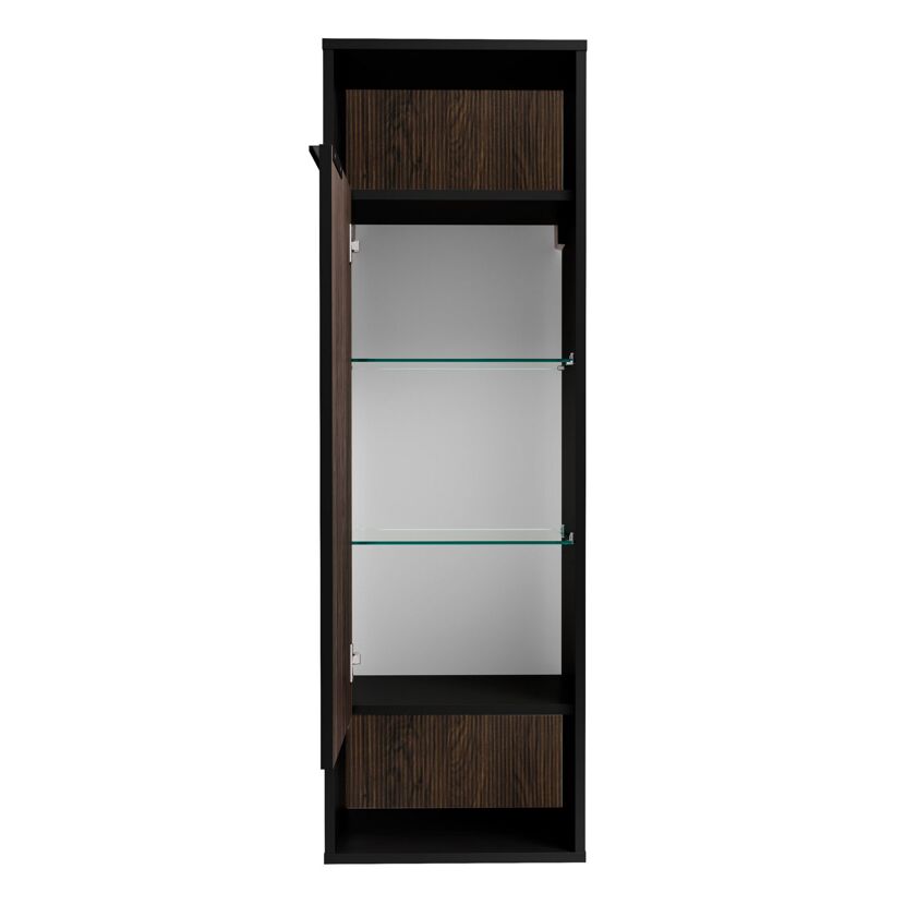 Offener Hochschrank mit Glasregalen