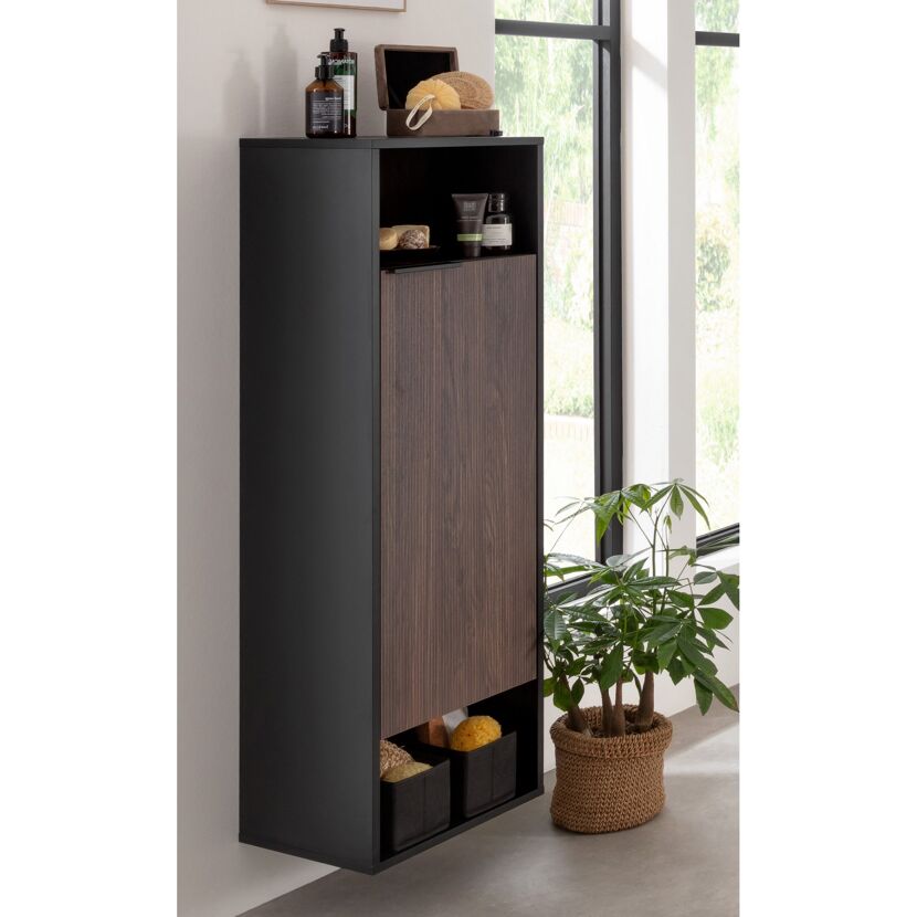 Midischrank 'B.Paris' schwarz matt 40,2 x 125,7 x 32 cm