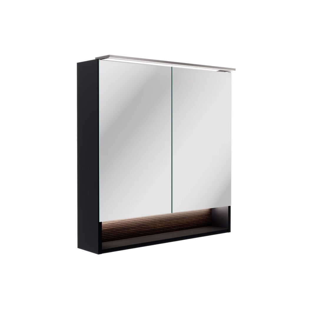 LED-Spiegelschrank 'B.Paris' schwarz matt 70 x 71,8 x 15,6 cm