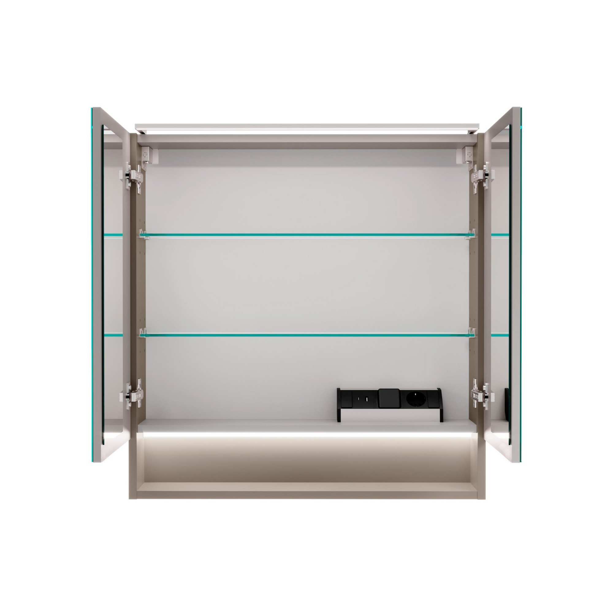 LED-Spiegelschrank 'B.Paris' grau 70 x 71,8 x 15,6 cm + product picture