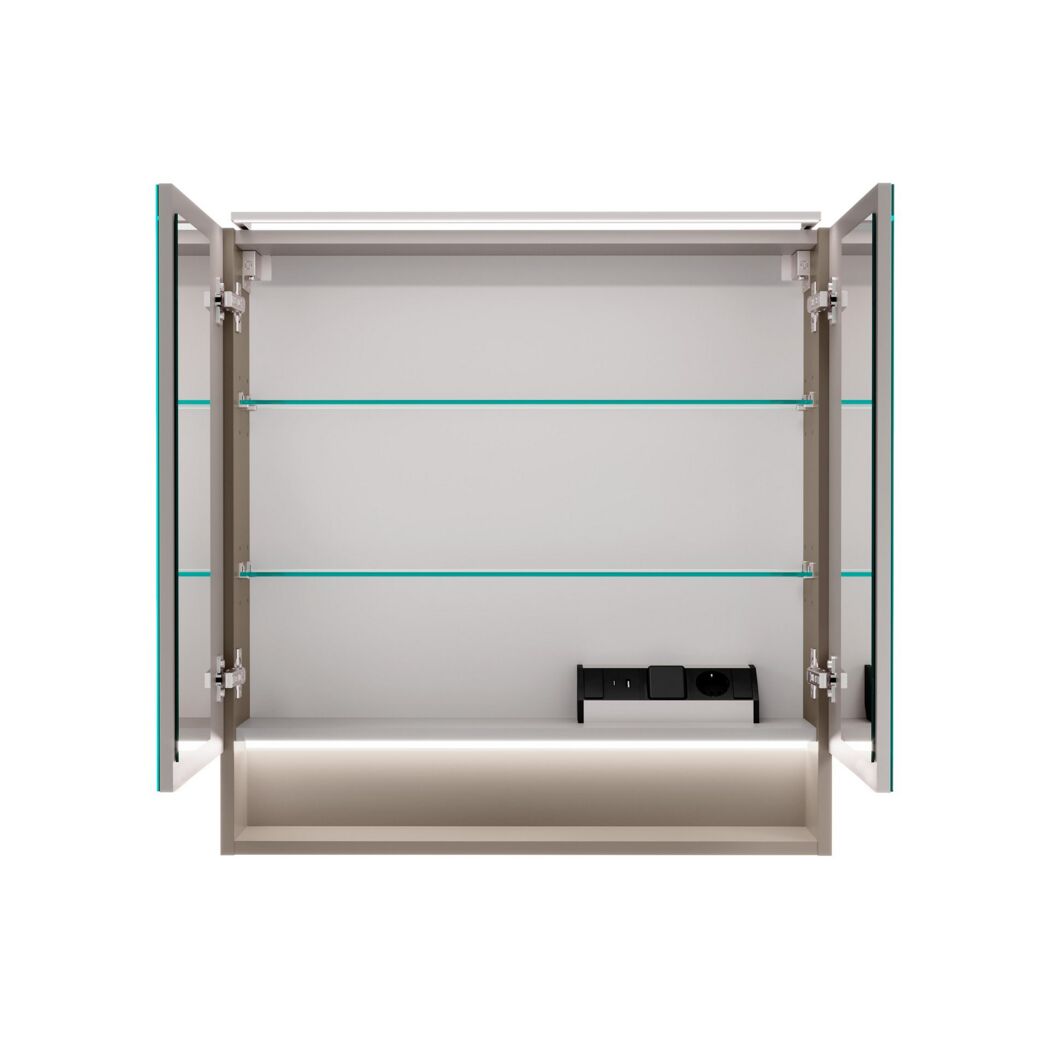 LED-Spiegelschrank 'B.Paris' grau 70 x 71,8 x 15,6 cm