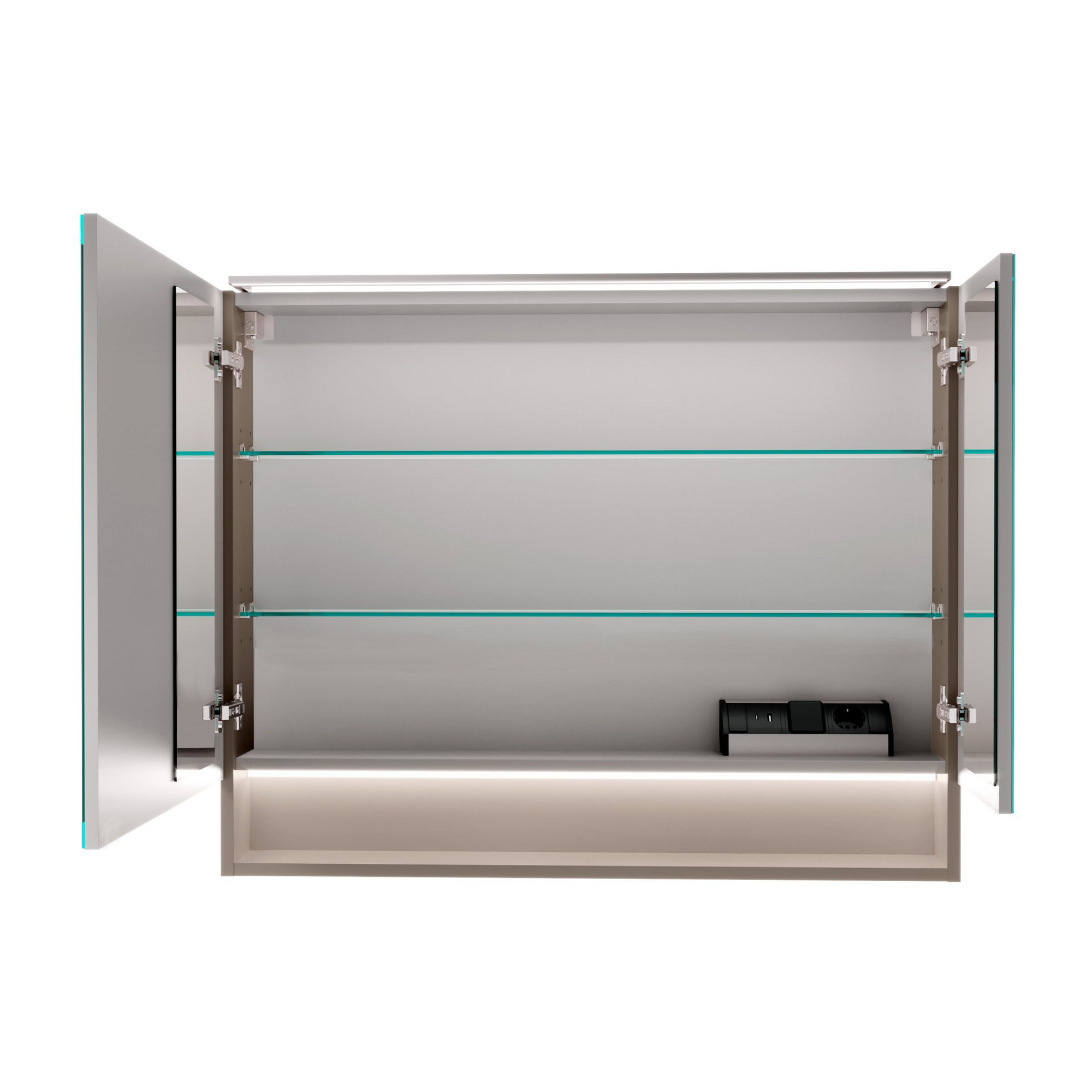 LED-Spiegelschrank 'B.Paris' grau 90 x 71,8 x 15,6 cm + product picture