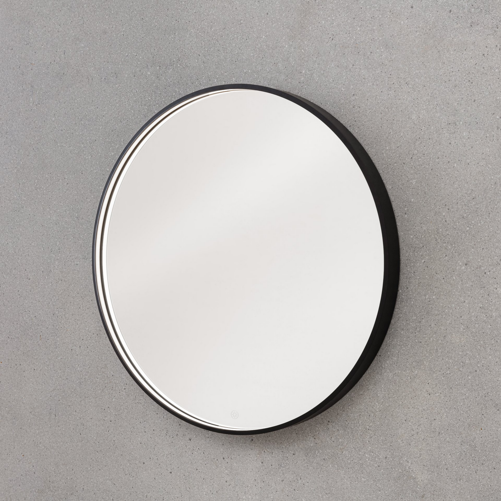 LED-Spiegel schwarz mit Touch-Sensor Ø 60 cm