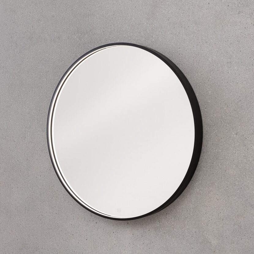 LED-Spiegel schwarz mit Touch-Sensor Ø 60 cm