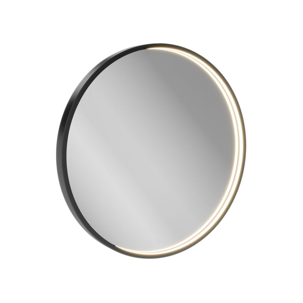 LED-Spiegel schwarz mit Touch-Sensor Ø 70 cm