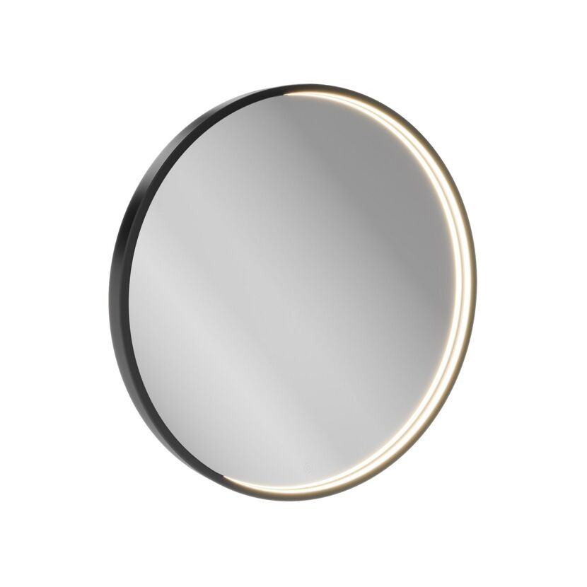 LED-Spiegel schwarz mit Touch-Sensor Ø 70 cm
