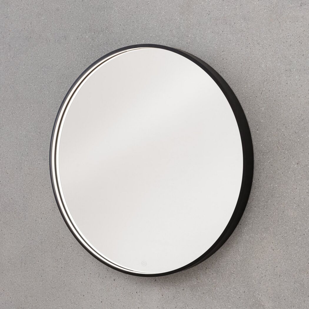 LED-Spiegel schwarz mit Touch-Sensor Ø 80 cm
