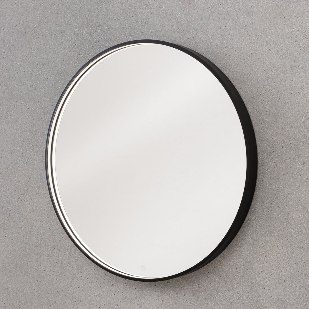 LED-Spiegel schwarz mit Touch-Sensor Ø 90 cm