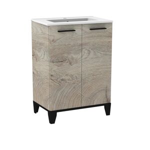 Waschtisch 'TE-A' mit Unterschrank nature oak 61 x 86 x 40 cm