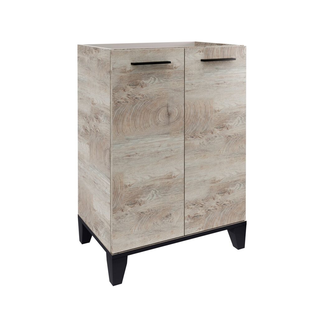 Waschbecken mit Unterschrank 'TE-A' nature oak 61 x 86,4 x 40 cm