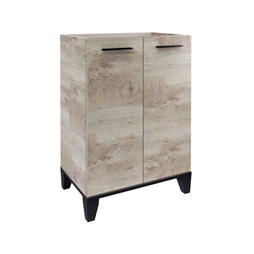 Waschbecken mit Unterschrank 'TE-A' nature oak 61 x 86,4 x 40 cm