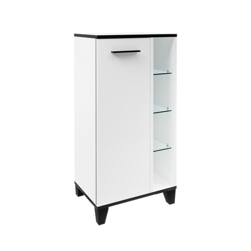 Weißer Schrank mit Glastüren